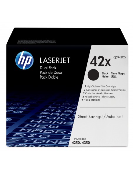 HP Inc DUAL PACK BLACK TONER LJ 4250 4350 42X Q5942XD 0882780984905 MATERIALE DI CONSUMO