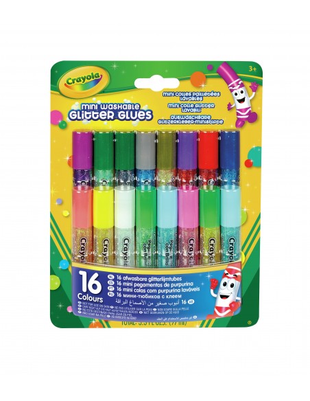 Crayola CF16 MINI COLLE GLITTER LAVABILI Mini colle glitter lavabili 69-4200 0071662069421 CREATIVITÀ