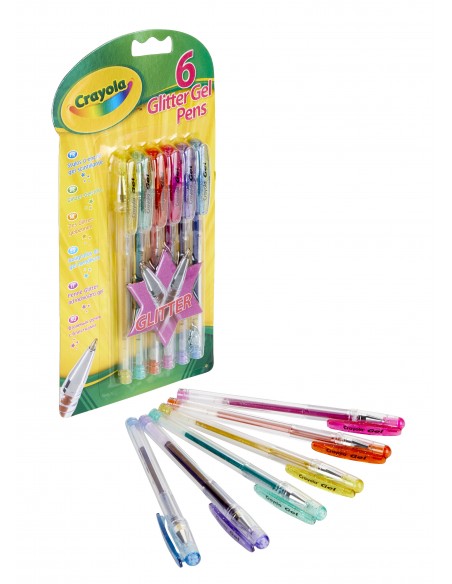 Crayola CF6 PENNE GEL GLITTER Penne gel glitter 7747 5010065077478 SCRITTURA E CORREZIONE
