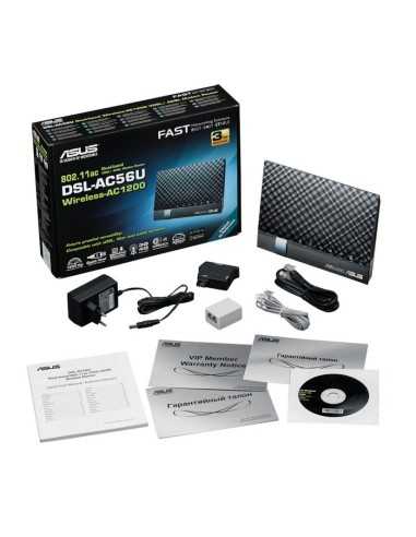 ASUS DSL-AC56U router wireless Gigabit Ethernet Dual-band (2.4 GHz 5 GHz) 3G 4G Nero
