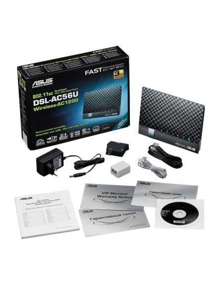 ASUS DSL-AC56U router wireless Gigabit Ethernet Dual-band (2.4 GHz 5 GHz) 3G 4G Nero