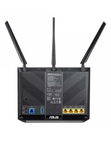 ASUS DSL-AC68U router wireless Gigabit Ethernet Dual-band (2.4 GHz 5 GHz) 3G Nero