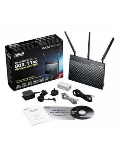 ASUS DSL-AC68U router wireless Gigabit Ethernet Dual-band (2.4 GHz 5 GHz) 3G Nero