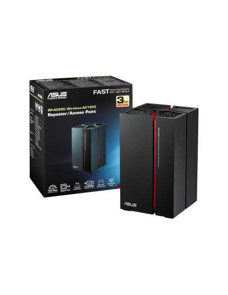 ASUS RP-AC68U router wireless Gigabit Ethernet Dual-band (2.4 GHz 5 GHz) Nero, Rosso