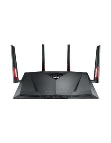 ASUS RT-AC88U router wireless Gigabit Ethernet Dual-band (2.4 GHz 5 GHz) 3G 4G Nero, Rosso