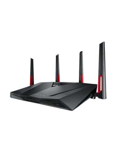 ASUS RT-AC88U router wireless Gigabit Ethernet Dual-band (2.4 GHz 5 GHz) 3G 4G Nero, Rosso