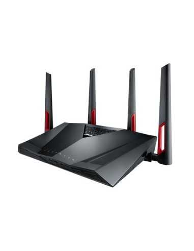 ASUS RT-AC88U router wireless Gigabit Ethernet Dual-band (2.4 GHz 5 GHz) 3G 4G Nero, Rosso