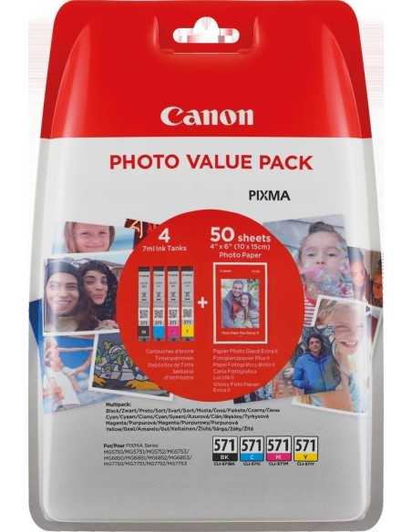 Canon CLI-571 C M Y BK cartuccia d'inchiostro 4 pz Originale Resa standard Nero, Ciano, Giallo, Magenta