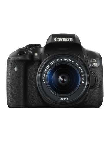 Canon EOS 750D + EF-S 18-55mm Kit fotocamere SLR 24,2 MP CMOS 6000 x 4000 Pixel Nero