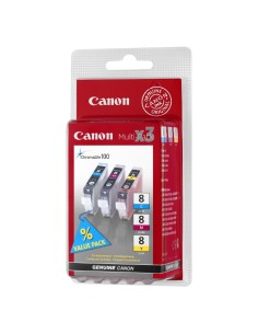 Canon CLI-8 C M Y cartuccia d'inchiostro 3 pz Originale Ciano, Magenta, Giallo
