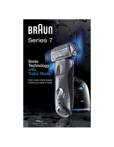 Braun Series 7 799cc-7 Wet&Dry Rasoio Trimmer Nero, Argento