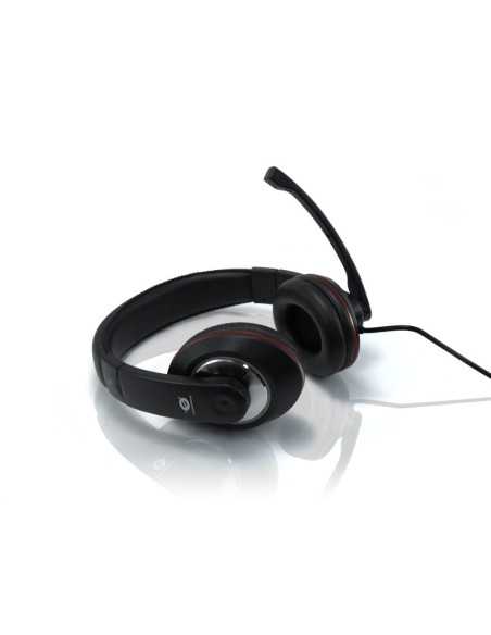 Conceptronic CMUSICSTARR cuffia e auricolare Cablato A Padiglione Musica e Chiamate Nero, Rosso