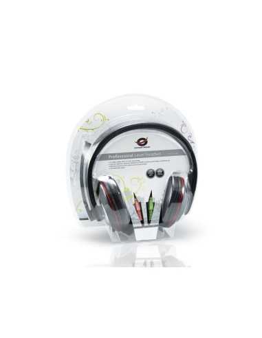 Conceptronic CMUSICSTARR cuffia e auricolare Cablato A Padiglione Musica e Chiamate Nero, Rosso