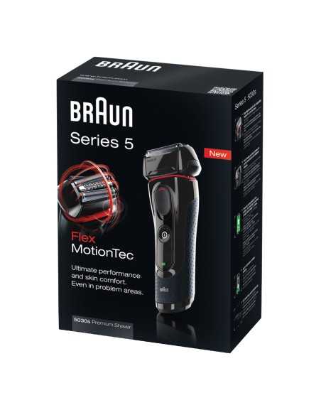 Braun Series 5 5030S Rasoio Trimmer Nero, Rosso