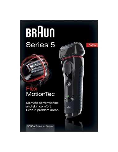 Braun Series 5 5030S Rasoio Trimmer Nero, Rosso