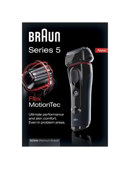 Braun Series 5 5030S Rasoio Trimmer Nero, Rosso