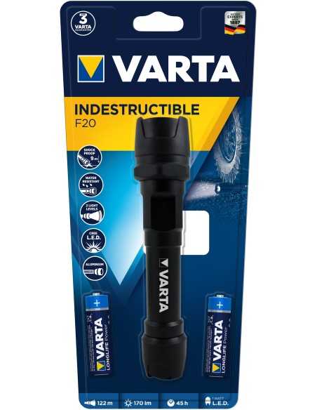 Varta INDESTRUCTIBLE F20 Nero Torcia a mano LED