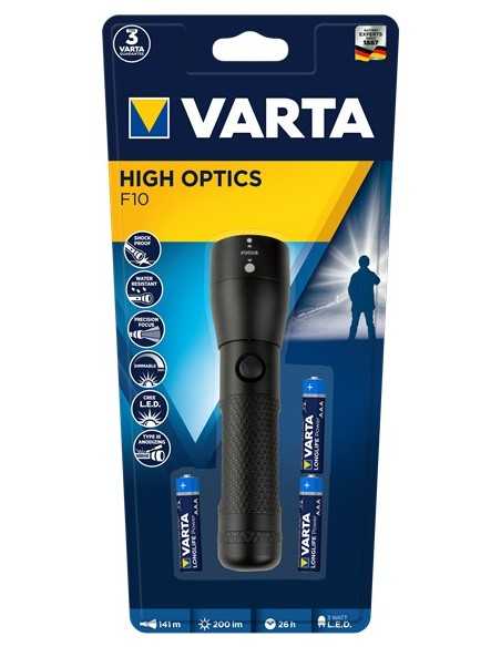 Varta HIGH OPTICS F10 Nero Torcia a mano LED