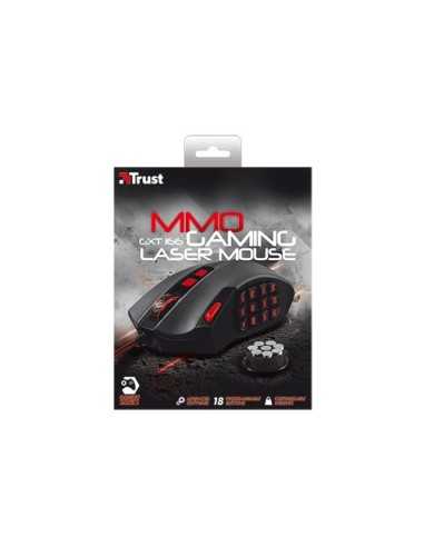 Trust GXT 166 MMO mouse Mano destra USB tipo A Laser 16400 DPI