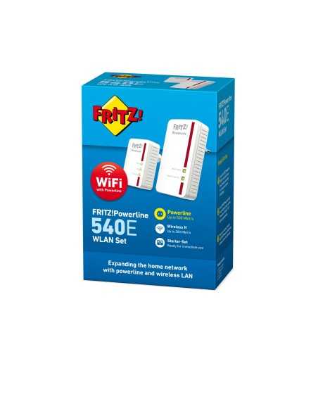 FRITZ!Powerline 540E WLAN Set International 500 Mbit s Collegamento ethernet LAN Wi-Fi Bianco 2 pz