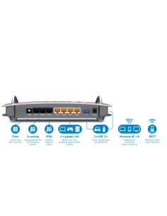 AVM FRITZ!Box 3490 International router wireless Gigabit Ethernet Dual-band (2.4 GHz 5 GHz) Rosso, Argento 2