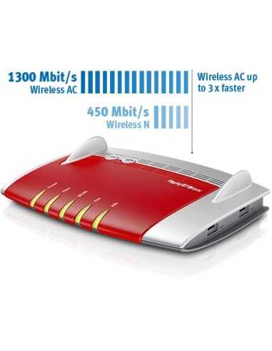 AVM FRITZ!Box 3490 International router wireless Gigabit Ethernet Dual-band (2.4 GHz 5 GHz) Rosso, Argento