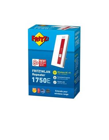FRITZ!WLAN Repeater 1750E International Rosso, Bianco