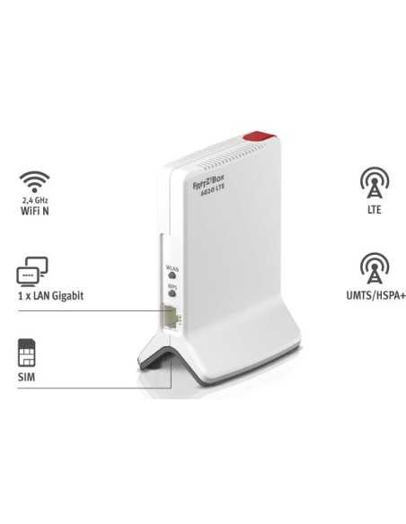 AVM FRITZ!Box 6820 LTE router wireless Gigabit Ethernet 3G 4G Rosso, Bianco