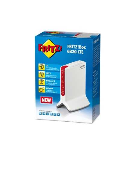 AVM FRITZ!Box 6820 LTE router wireless Gigabit Ethernet 3G 4G Rosso, Bianco