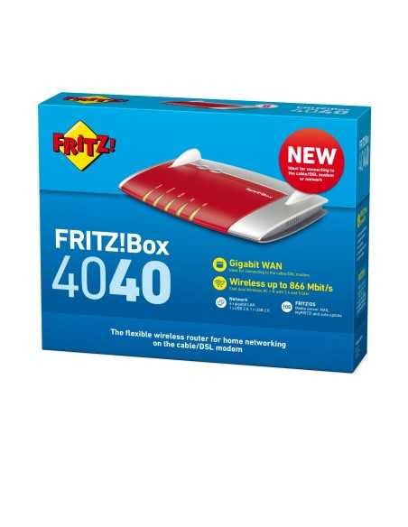 FRITZ!Box Box 4040 router wireless Gigabit Ethernet Dual-band (2.4 GHz 5 GHz) 5G Rosso