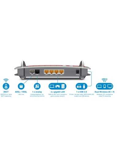 AVM FRITZ!Box 7560 router wireless Gigabit Ethernet Dual-band (2.4 GHz 5 GHz) 3G Rosso