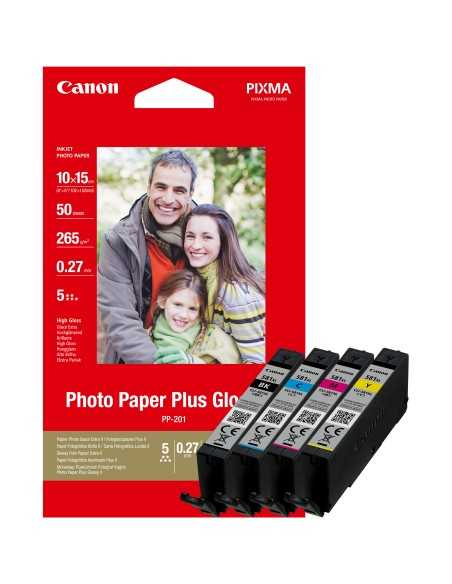 Canon Confezione multipla cartucce d'inchiostro CLI-581XL BK C M Y a resa elevata + carta fotografica