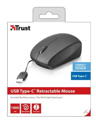 Trust 20969 mouse Ambidestro USB tipo-C Ottico 1000 DPI