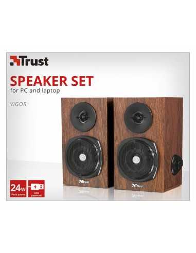 Trust 21759 altoparlante 2-vie Nero, Legno Cablato 12 W