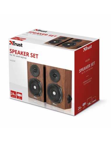 Trust 21759 altoparlante 2-vie Nero, Legno Cablato 12 W