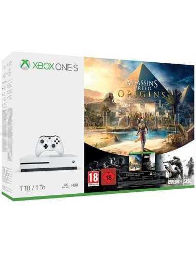 Microsoft Xbox One S 1TB + Assassin's Creed Origins + Tom Clancy's Rainbow Six Siege 1000 GB Wi-Fi Bianco