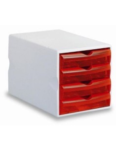 Fellowes 24050TR scatola per la conservazione di documenti Plastica Rosso, Bianco