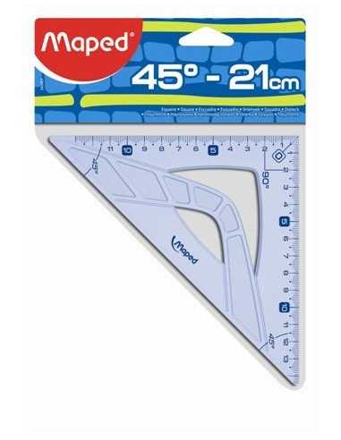 Maped 242421 squadra Triangolo a 45° Plastica Blu, Traslucido