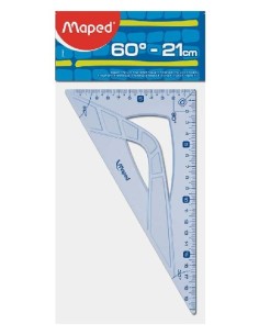 Maped 242621 squadra Triangolo a 60° Plastica Blu, Traslucido