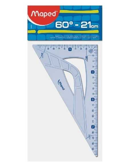 Maped 242621 squadra Triangolo a 60° Plastica Blu, Traslucido