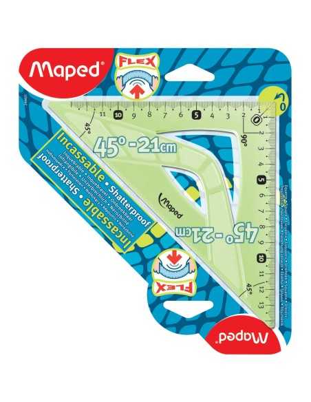 Maped Flex Triangolo a 45° Plastica Verde, Traslucido