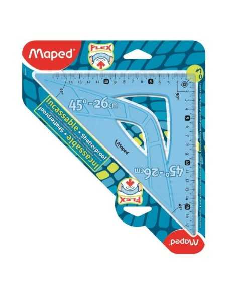 Maped Flex Triangolo a 45° Plastica Blu, Traslucido