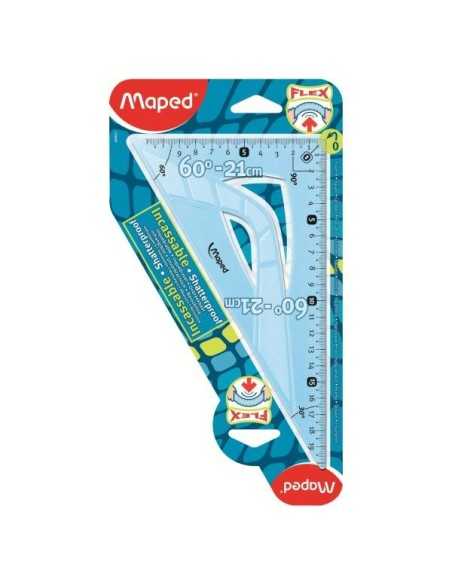 Maped Flex Triangolo a 60° Plastica Blu, Traslucido
