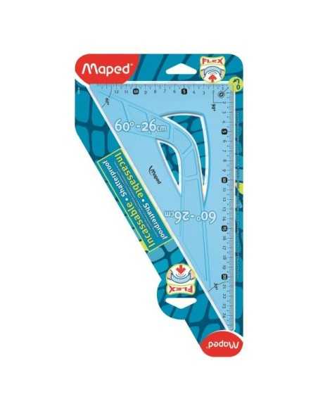 Maped Flex Triangolo a 60° Plastica Blu, Traslucido