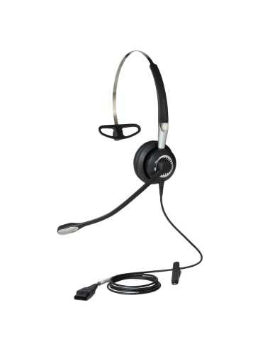 Jabra Biz 2400 II QD Mono NC 3-in-1 Wideband Auricolare Cablato Passanuca, A clip, A Padiglione Ufficio Nero, Argento