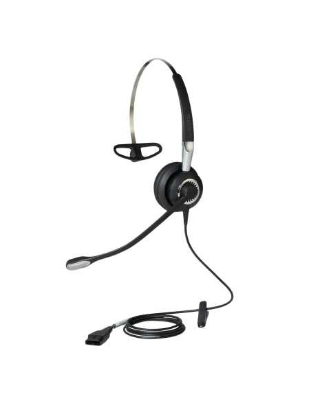 Jabra Biz 2400 II QD Mono NC 3-in-1 Wideband Auricolare Cablato Passanuca, A clip, A Padiglione Ufficio Nero, Argento