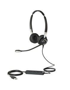Jabra Biz 2400 II USB Duo CC MS Auricolare Cablato A Padiglione Ufficio Nero, Argento