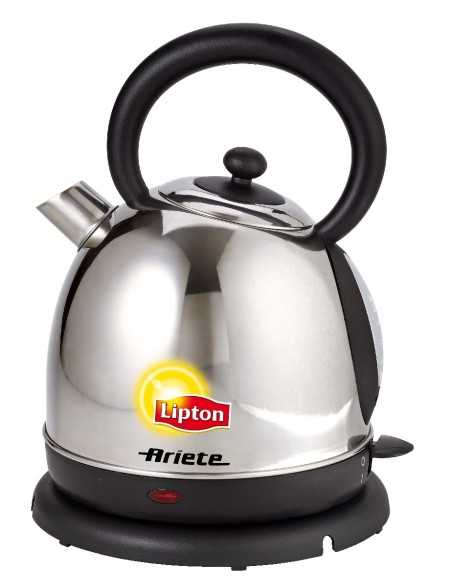 Ariete Bollitore Lipton bollitore elettrico 1,7 L 2200 W Nero, Acciaio inossidabile