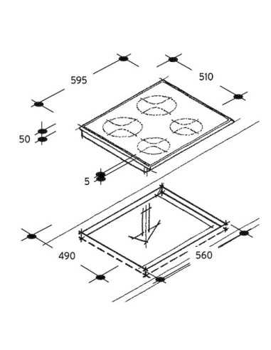 Candy CH 64 MB piano cottura Nero Da incasso Ceramica 4 Fornello(i)