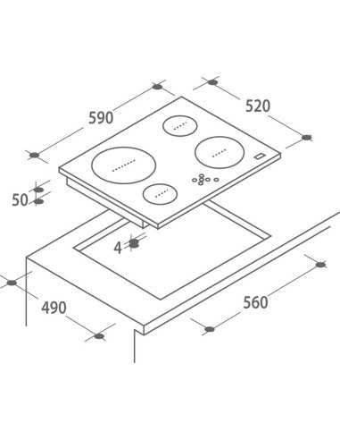 Candy CH64X Nero Da incasso 59 cm Ceramica 4 Fornello(i)